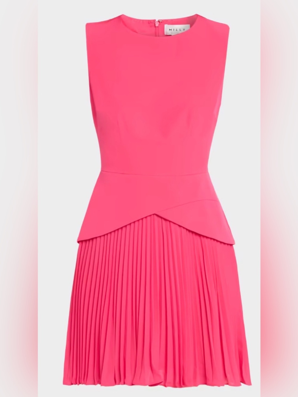 Milly Haddy Cady & Pleated Chiffon Mini Dress